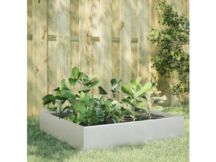 Zahradní vyvýšený záhon 100 x 100 x 33,5 cm nerezová ocel 851028