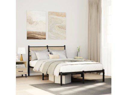 Kovový rám postele bez matrace dub sonoma 120 x 190 cm 4017099