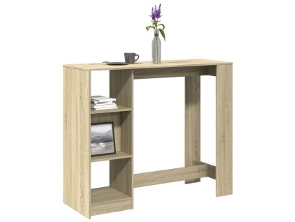 Barový stůl s policí dub sonoma 124 x 46 x 103,5 cm kompozit 854393