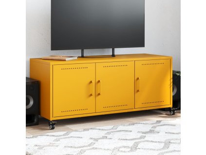 TV skříňka hořčicově žlutá 100,5 x 39 x 43,5 cm ocel 846647