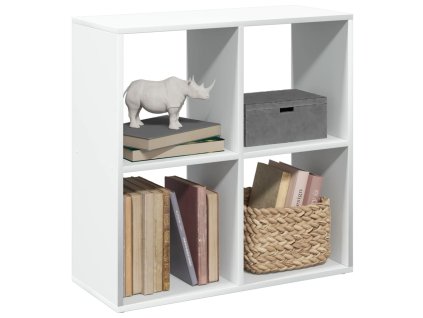 Dělicí stěna Knihovna bílá 69,5 x 29 x 69,5 cm, z umělého dřeva 858003