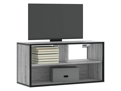 TV skříňka šedá sonoma 80 x 31 x 39,5 cm kompozitní dřevo a kov 848927
