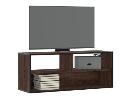 TV skříňka hnědý dub 100 x 31 x 39,5 cm kompozitní dřevo a kov 848938