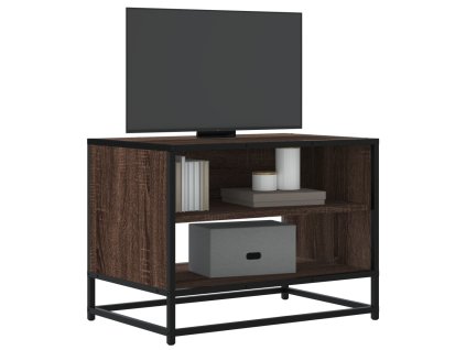 TV skříňka hnědý dub 61 x 40 x 46 cm kompozitní dřevo a kov 848883