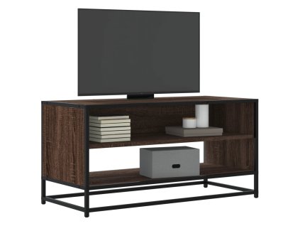 TV skříňka hnědý dub 91 x 40 x 46 cm kompozitní dřevo a kov 848888