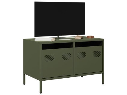 TV skříňka olivově zelená 68 x 39 x 43,5 cm ocel 851236