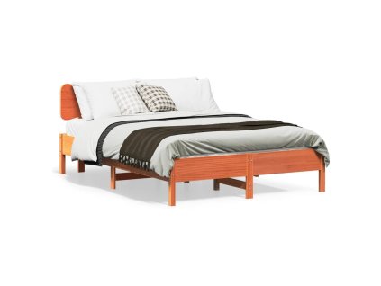 Postel bez matrace voskově hnědá 140 x 190 cm masivní borovice 3328246