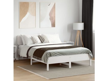 Postel bez matrace bílá 140 x 200 cm masivní borovice 3328233
