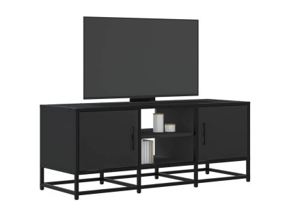 TV skříňka černá 100 x 35 x 41 cm kompozitní dřevo a kov 848834
