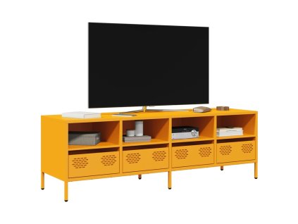 TV skříňka hořčicově žlutá 135 x 39 x 43,5 cm ocel 851331