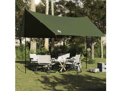 Kempingová plachta olivově zelená 462x306x211 cm nepromokavá 4009609