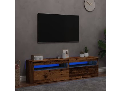 TV stolky s LED 2 ks old wood kompozitní dřevo 856316