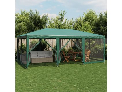 Party stan s 10 síťovanými bočnicemi zelený 6 x 4 m HDPE 4010068
