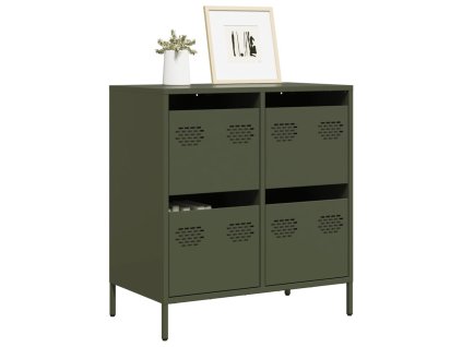 Příborník olivově zelený 68x39x73,5cm ocel válcovaná za studena 851260