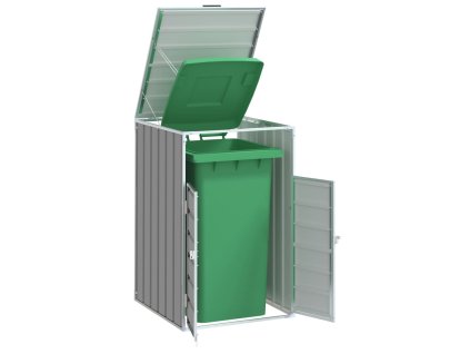 Box na 1 popelnici šedý 72 x 81 x 115 cm ocel 4006172
