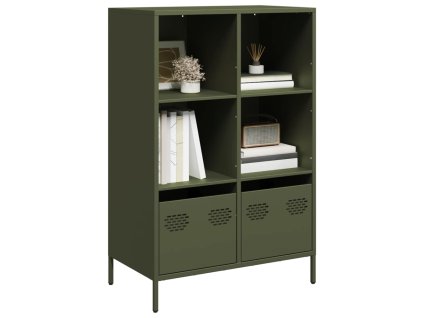 Skříň olivově zelená 68 x 39 x 103,5 cm ocel 851386
