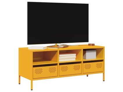 TV skříňka hořčicově žlutá 101,5 x 39 x 43,5 cm ocel 851325