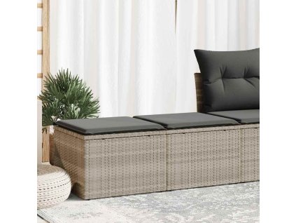 2dílná zahradní sestava a podušky světle šedá polyratan akácie 3328665