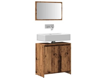 2dílná koupelnová sestava old wood kompozitní dřevo 856067