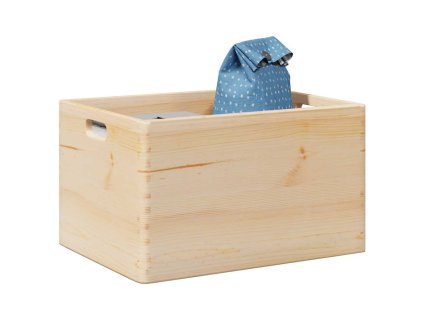 Dřevěná box s úchytkami 40x30x23 cm masivní borové dřevo 4017394