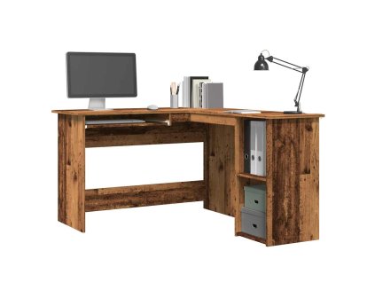 Rohový psací stůl old wood 120x140x75 cm kompozitní dřevo 855900