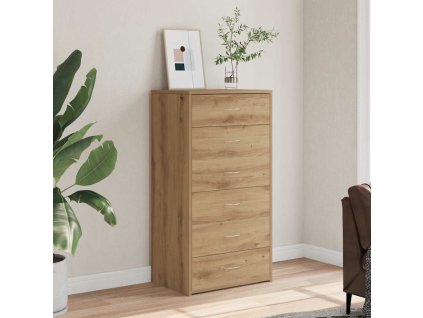 Příborník se 6 zásuvkami dub artisan 50x34x96 cm dřevotříska 855891