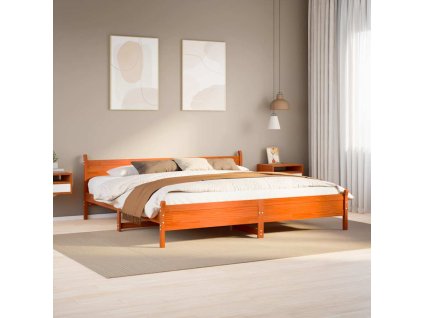 Postel bez matrace voskově hnědá 200 x 200 cm masivní borovice 3309724