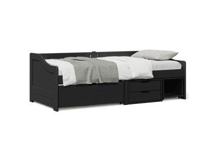 Válenda se 3 zásuvkami bez matrace černé IRUN 90x200 cm 3314684