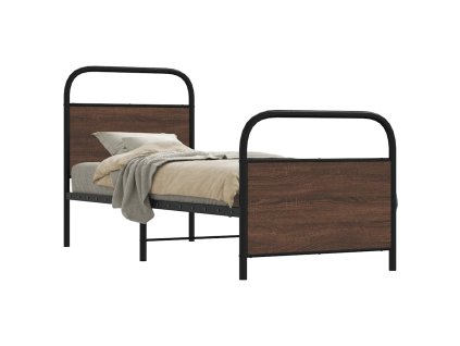 Rám postele bez matrace 80x200 cm hnědý dub kompozitní dřevo 4100316