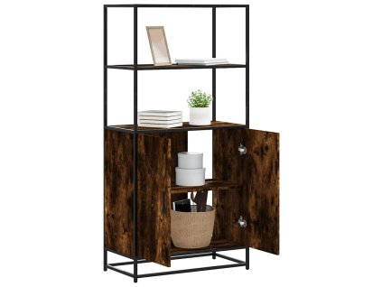 Skříň highboard kouřový dub 68x35x139cm kompozitní dřevo a kov 849051