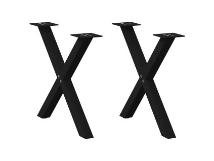 Nohy konferenčního stolku ve tvaru X, 2 ks, černé, 60 x (42-43) cm, ocel 4012900