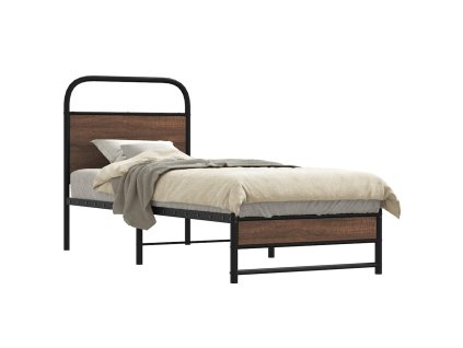 Rám postele bez matrace 80x200 cm hnědý dub kompozitní dřevo 4100473