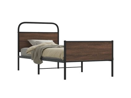 Rám postele bez matrace 90x190 cm hnědý dub kompozitní dřevo 4100492