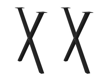 Nohy k jídelnímu stolu ve tvaru X, 2 ks, černé, 70 x (72-73) cm, ocel 4012916