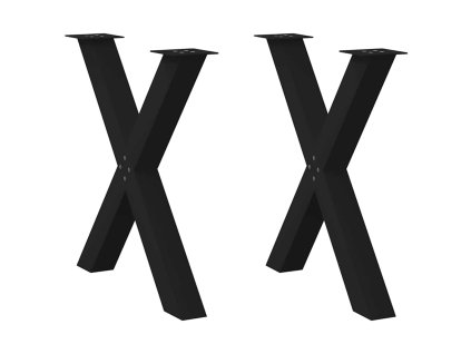 Nohy k jídelnímu stolu ve tvaru X, 2 ks, černé, 80 x (72-73) cm, ocel 4012980