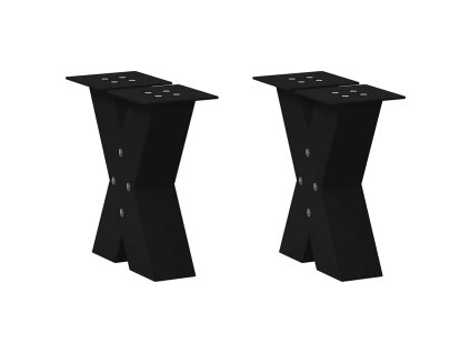 Nohy konferenčního stolku ve tvaru X, 2 ks, černé, 30 x (30-31) cm, ocel 4012928