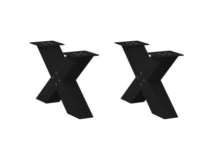 Nohy konferenčního stolku ve tvaru X, 2 ks, černé, 60 x (30-31) cm, ocel 4012940
