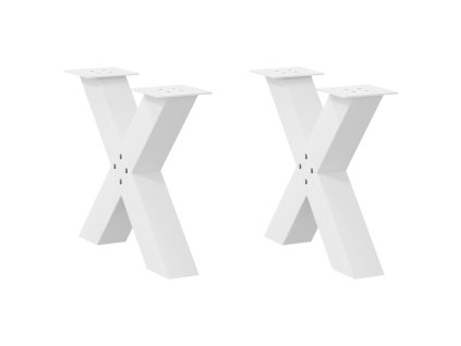 Nohy konferenčního stolku ve tvaru X, 2 ks, bílé, 60 x (42-43) cm, ocel 4012961