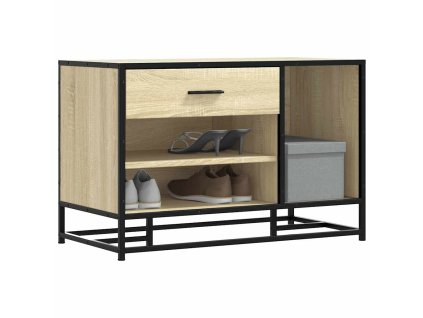Lavice s botníkem dub sonoma 80x40x53,5 cm kompozit a kovu 849225