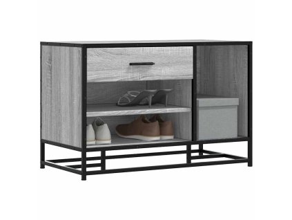 Lavice s botníkem šedá sonoma 80x40x53,5 cm kompozit a kovu 849227