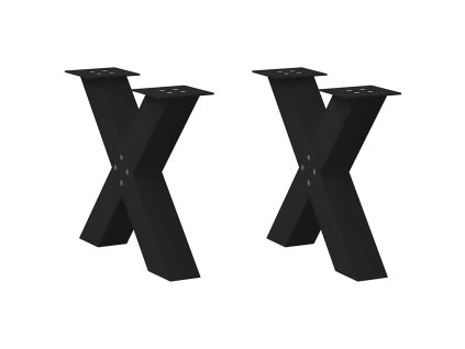 Nohy konferenčního stolku ve tvaru X, 2 ks, černé, 50 x (42-43) cm, ocel 4012956
