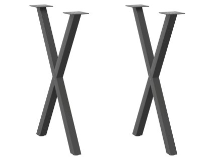 Nohy k jídelnímu stolu ve tvaru X, 2 ks, antracitové, 57 x (72-73) cm, ocel 4012914