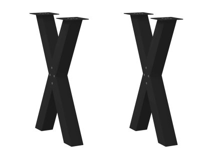 Nohy k jídelnímu stolu ve tvaru X, 2 ks, černé, 50 x (72-73) cm, ocel 4012968