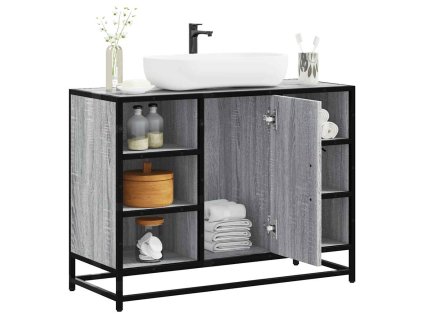 Koupelnová skříňka pod umyvadlo šedá sonoma 80x33x60cm kompozit 849292