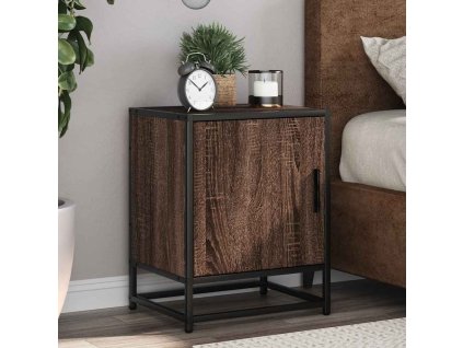 Noční stolky 2 ks hnědý dub 40x31x50 cm kompozitní dřevo a kov 848718