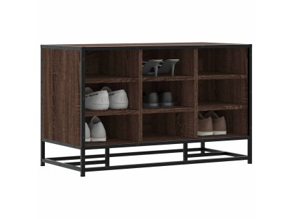 Lavice s botníkem hnědý dub 84x40x53,5 cm kompozit a kovu 849233