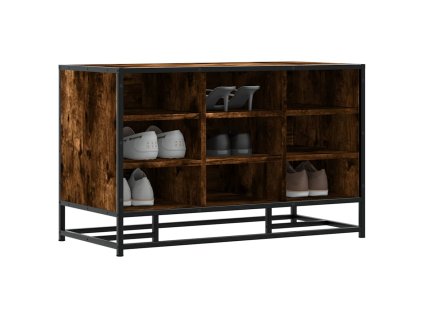 Lavice s botníkem kouřový dub 84x40x53,5 cm kompozit a kovu 849231