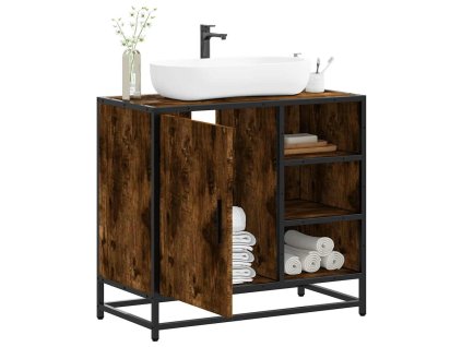 Koupelnová skříňka pod umyvadlo kouřový dub 65x33x60cm kompozit 849286