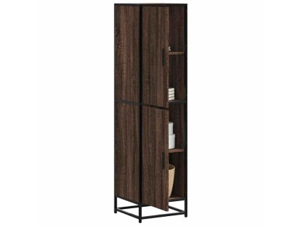 Skříň highboard hnědý dub 35,5x35x139 cm kompozit a kov 849058
