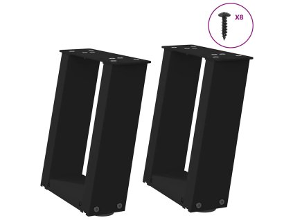 Nohy konferenčního stolku ve tvaru U, 2 ks, černé, 30 x (30-31) cm, ocel 4012736